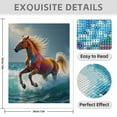 thumbnail image 3 of Diamond Art Kit for Adults, Vibrant Horse Ocean Waves Diamond Painting for Adults Beginners, 5D DIY Diamond Art Painting Kits, Colorful Diamond Painting Craft for Home Decor 12x16, 3 of 7