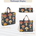 thumbnail image 6 of FORMRS Womens Corduroy Tote Bag Crossbody Shoulder Handbag with Pocket, Black Mushroom Pattern, 6 of 7