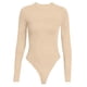 thumbnail image 3 of Gibobby Bodysuit Shapewear con Control de Barriga Body de manga larga con cuello Rojoondo para mujer Cómodo la Tops Trajes de cuerpo sexy Ropa de mujer (Beige, M), 3 of 4