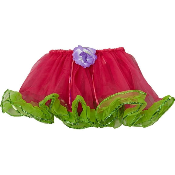 Wenchoice Girl's Hot Pink & Green Sequin-Trim Tutu - M(3T-4T)