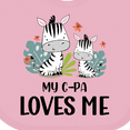 thumbnail image 4 of Inktastic Zebra My G-pa Loves Me Boys or Girls Baby Bib, 4 of 4