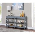 thumbnail image 2 of Pemberly Row Two-Drawer 60-inch Console Table with Shelves in Gray Wood Finish, 2 of 7