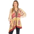 thumbnail image 5 of Sakkas Aymee Women's Caftan Poncho Cover up V neck Top Lace up With Rhinestone - TM97-Multi - One Size Regular, 5 of 5