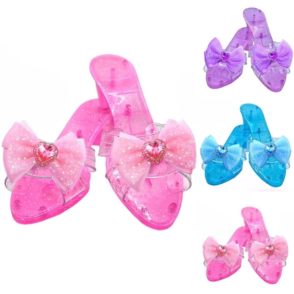 CAIXIA Girls Sandals Girls Dress Shoes Low Heel Princess Flats Mary Jane Flower Wedding Party Glitter Shoes for Kids Toddler Daddys Valentine Baby Dress Shoes,One Size