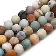 GEM-insid Frost Mixed Color Amazonite Gemstone Loose Beads Natural Energy Power Beads for Jewelry Making 10mm Round15"