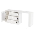 thumbnail image 6 of Fnova Rotatable L-Shaped Computer Desk with 3 Drawers, Cabinet, Reversible Corner Design with Adjustable Shelves, Home Office Workstation Writing Table for Bedroom, 6 of 20