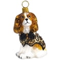 thumbnail image 2 of Blenheim Cavalier King Charles Spaniel Leopard Coat Crystal Bow Tie Ornament, 2 of 3