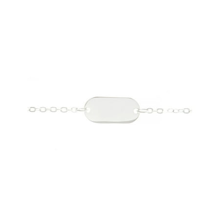 - EmeraldPalms Genuine Silver Personalized Oval Bracelet
