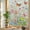 White Beige, variant on Spring Summer Botanical Privacy Window Film, Decorative Stained Glass Window Film, Butterfly Floral Vintage Resuable Rainbow Static Cling for Home Bathroom Living Room Glass Door 17.7"x78.7"