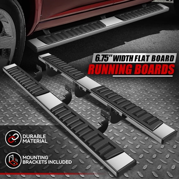 Nuvision for 09-24 Dodge Ram 1500 2500 3500 Crew Cab 6.75" Side Step Bar Running Boards