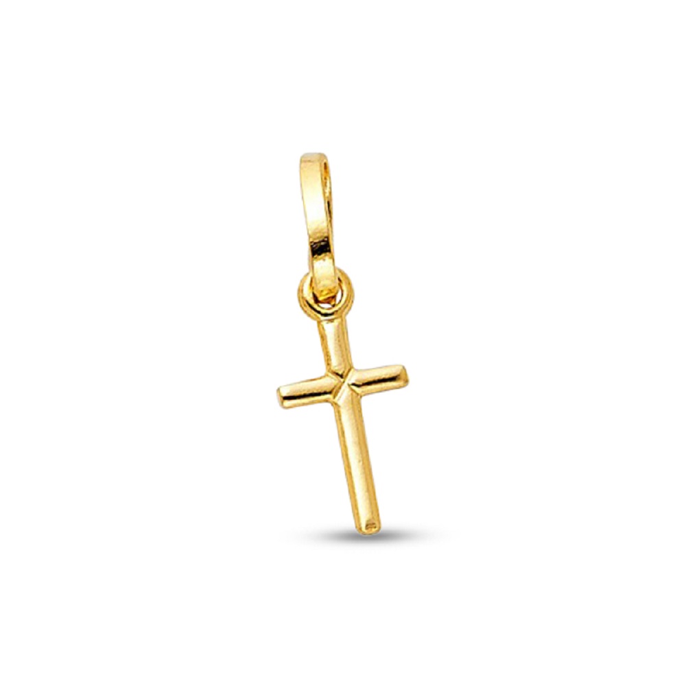 14k Yellow Gold Polished Small Cross Pendant