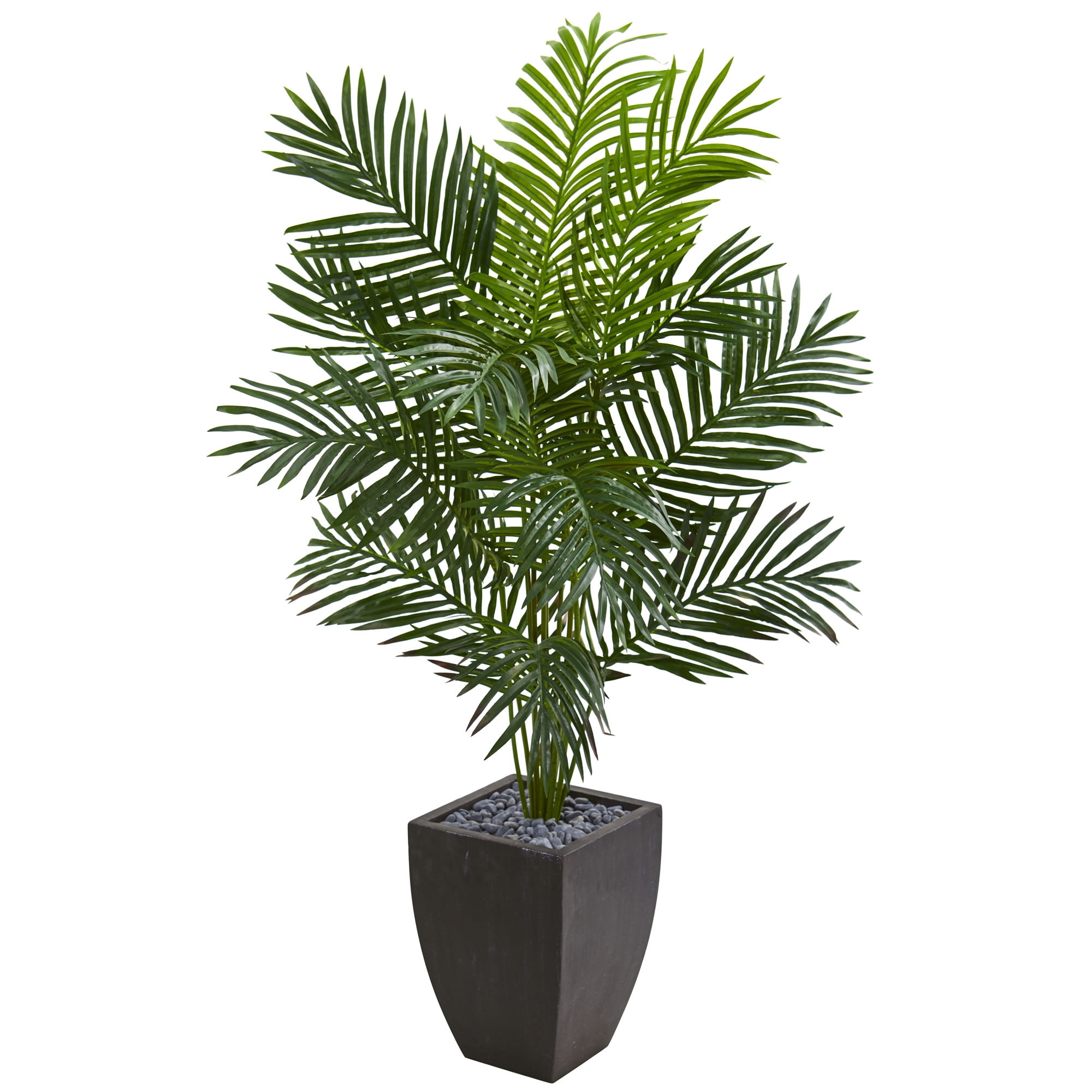 Nearly Natural 5.5ft. Paradise Artificial Palm Tree in Black Planter