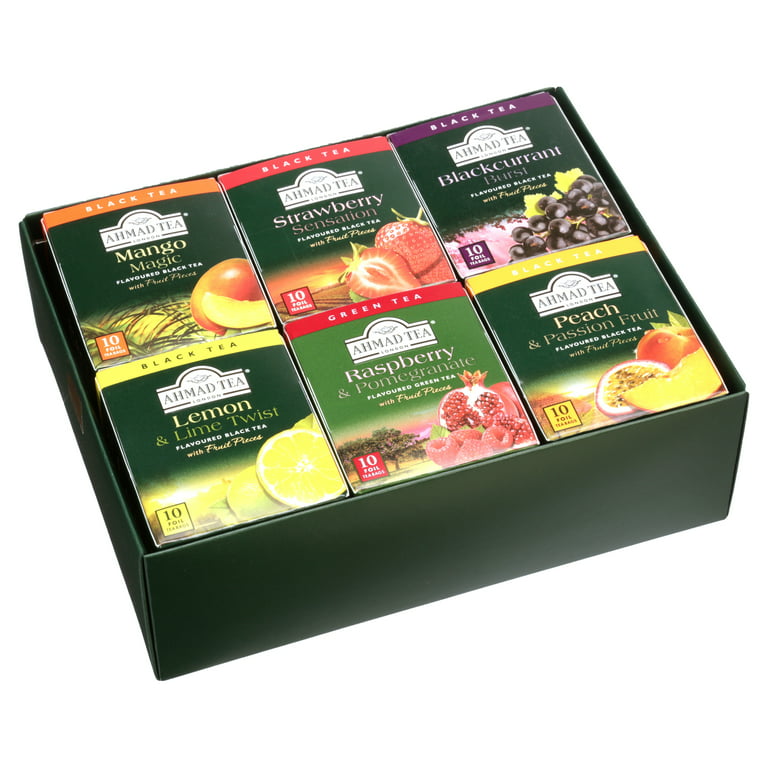 Ahmad Tea, Assorted Variety Sampler Pack, Fruity Black and Green Tea, 10  flavors, 60 teabags, 3.7 oz