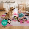 thumbnail image 4 of ODIKA 6'x9' Ultra-Soft Area Rug, Pink Abstract Geometric Contemporary Bold Interlocking Maze Grid None Washable, Bare feet friendly, Silk-Touch for Guest Room, Bedroom, 4 of 7