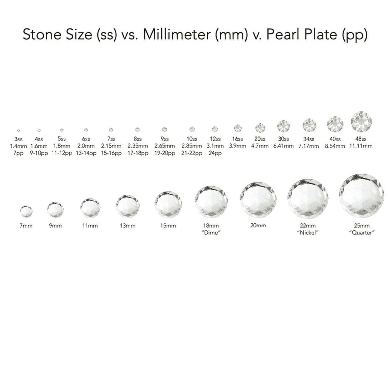 John Bead Acrylic Round Flat Back Rhinestones 12mm (ss50) Crystal 400Pcs/Bag - Black