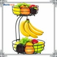 thumbnail image 1 of Bextsrack 2 Layer Fruit Baskets,Fruit Bowl with Fruit Holder in Kitchen in home,Black, 1 of 7