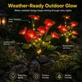 thumbnail image 4 of Rirool Solar Orchid Flower Garden Stake Lights, 7 Heads Warm White Solar Lights Outdoor Waterproof, Decorative Lights for Yard Lawn Patio Pathway, Red 2 Pack, 4 of 8
