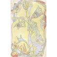 thumbnail image 3 of Theo Colenbrander 13x18 Black Modern Framed Museum Art Print Titled - Flower Motifs on a Yellow Distance (1918-06-24), 3 of 5