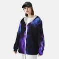 thumbnail image 3 of Gaeub Purple And Blue Nebula Men's and Women's UPF 50+ Long-Sleeved Sun Protection Clothing, Fishing Shirt Long Sleeve Zip-X-Large, 3 of 7