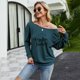 thumbnail image 4 of Camiseta de manga larga con cuello inclinado estampado casual suelto de moda para mujer Fridja  ghj987+811, 4 of 7