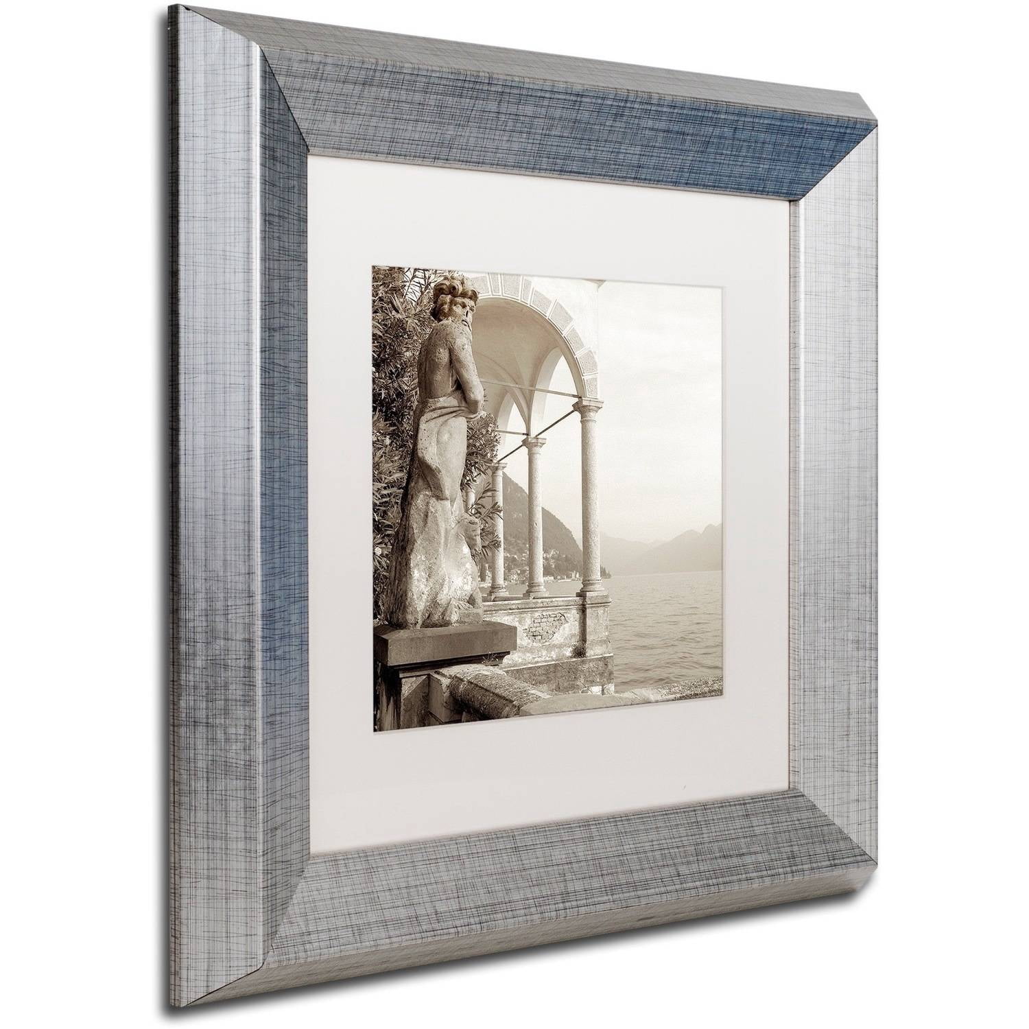 Trademark Fine Art "Giardini Italiano IV" Canvas Art by Alan Blaustein, White Matte, Silver Frame