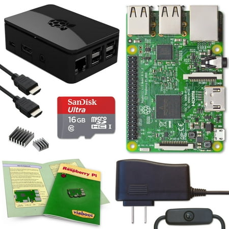 Viaboot Raspberry Pi 3 Complete Kit with Premium Black (Best Media Player Raspberry Pi)