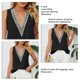 thumbnail image 3 of Camiseta sin mangas de guipur informal con cuello en V profundo, camiseta sin mangas con ribete de encaje para mujer, verano, 3 of 8