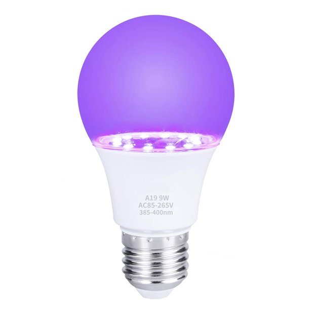 YLHHOME 9W UV LED Blacklight Bulb A19 E26 E27 UV Blacklight Bulb UVA