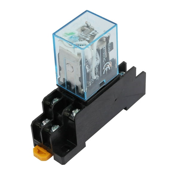 Unique Bargains IEC255 DC 12V Coil 8Pin DPDT Electromagnetic Power Relay w Socket Base