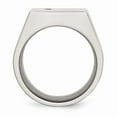 thumbnail image 2 of Grey Titanium Ring Band Signet Cubic Zirconia CZ Polished, 2 of 7