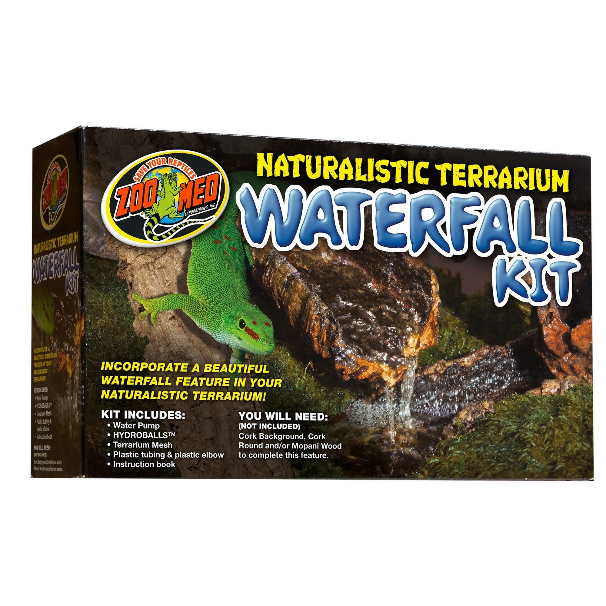 Zoo Med Naturalistic Terrarium Waterfall Kit [Reptile Habitat Backgrounds, Reptile Waterfalls and Fountains, Reptile Supplies] 1 count