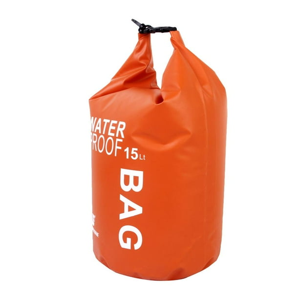 Bolsa impermeable de 10 l para campamento, kayak, rafting, canotaje, canotaje, 4 colores 15L Cola Bolsa de bolsa para acampar