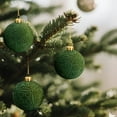 thumbnail image 5 of Velvet Christmas Ball Ornaments - 4 Inch Flocked Christmas Balls Shatterproof Decorative Hanging Ornaments Set for Xmas Tree Holiday Wedding Party Decor (Dark Green, 9pcs), 5 of 5