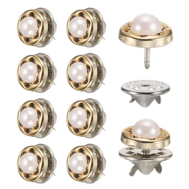 10 juegos de botones de broche, botones sin coser de 11.5 mm, broches desmontables para ropa, abrigo (negro)