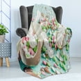 thumbnail image 4 of Easter Bunny Soft Flannel Fleece Throw Blanket, Photo of Chocolate Eggs Holidays Gifts in Pastel Colors Spring Time, Cozy Plush for Indoor and Outdoor Use, 60" x 80", Multicolor, by Ambesonne, 4 of 5