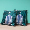 thumbnail image 4 of Amrita Sen Three Women Throw Pillow with Removable Cover in Green Blue Purple 20x20, 4 of 5