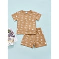 thumbnail image 3 of Chollius Baby Boys Summer Sets Shell Print Short Sleeve Top Drawstring Elastic Waist Shorts Causal Outfit, 3 of 9