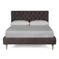 thumbnail image 3 of Cama Matrimonial Makora Velaria Chocolate Tapizada en Tela Tipo Velvet (No Incluye Colchón), 3 of 8