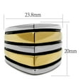 thumbnail image 2 of Two-Tone IP Gold (Ion Plating) Stainless Steel Ring with Epoxy in Jet for Women Jet Stone Color Style TK2367 Size 8, 2 of 3