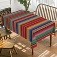thumbnail image 2 of Mexico Tablecloth 60x84 Inch Rectangular, Cinco De Mayo Fiesta Colorful Stripes Washable Table Cover for Party Picnic Dinner Decor, 2 of 6