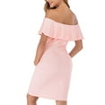 thumbnail image 4 of ZLight Robe de Maternité d'Allaitement Selfiee pour Femmes avec Volants Robe d'Allaitement pour Femmes 00011 Bourgogne Grand Rose S, 4 of 6
