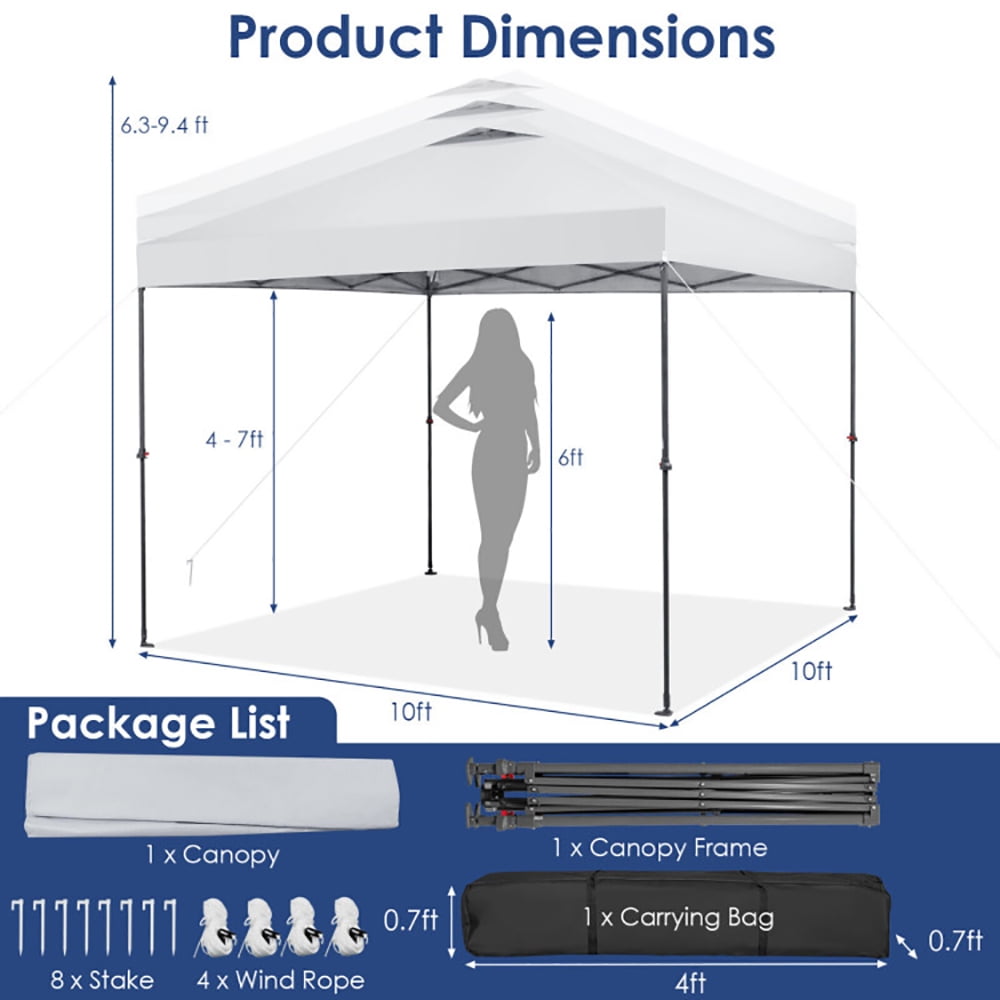 Aimee Lii 10 x 10 Feet Foldable Outdoor Instant Pop-up Canopy with Carry Bag, Awnings for Patio Waterproof, White Aimee Lii 10 x 10 Feet Foldable Outdoor Instant Pop-up Canopy with Carry Bag, Awnings for Patio Waterproof, White