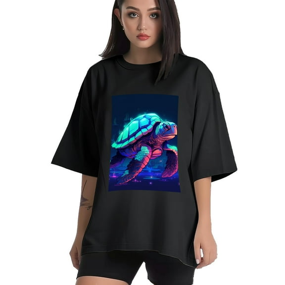 Plus Size Shirt for Women Black Tops for Women Short Sleeves Shirt for Women Turtle T Shirt Crewneck Shirt for Women XS