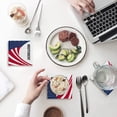 thumbnail image 1 of FMSHPON Independence Day American Flag Set of 6 Coaster for Drinks, Absorbent Ceramic Stone Coasters Cup Mat with Cork Base for Home Kitchen Room Coffee Table Bar Decor, 1 of 4