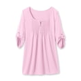 thumbnail image 2 of Woman Within Plus Size 7-Day Three-Quarter Sleeve Pintucked Henley Tunic, 2 of 6