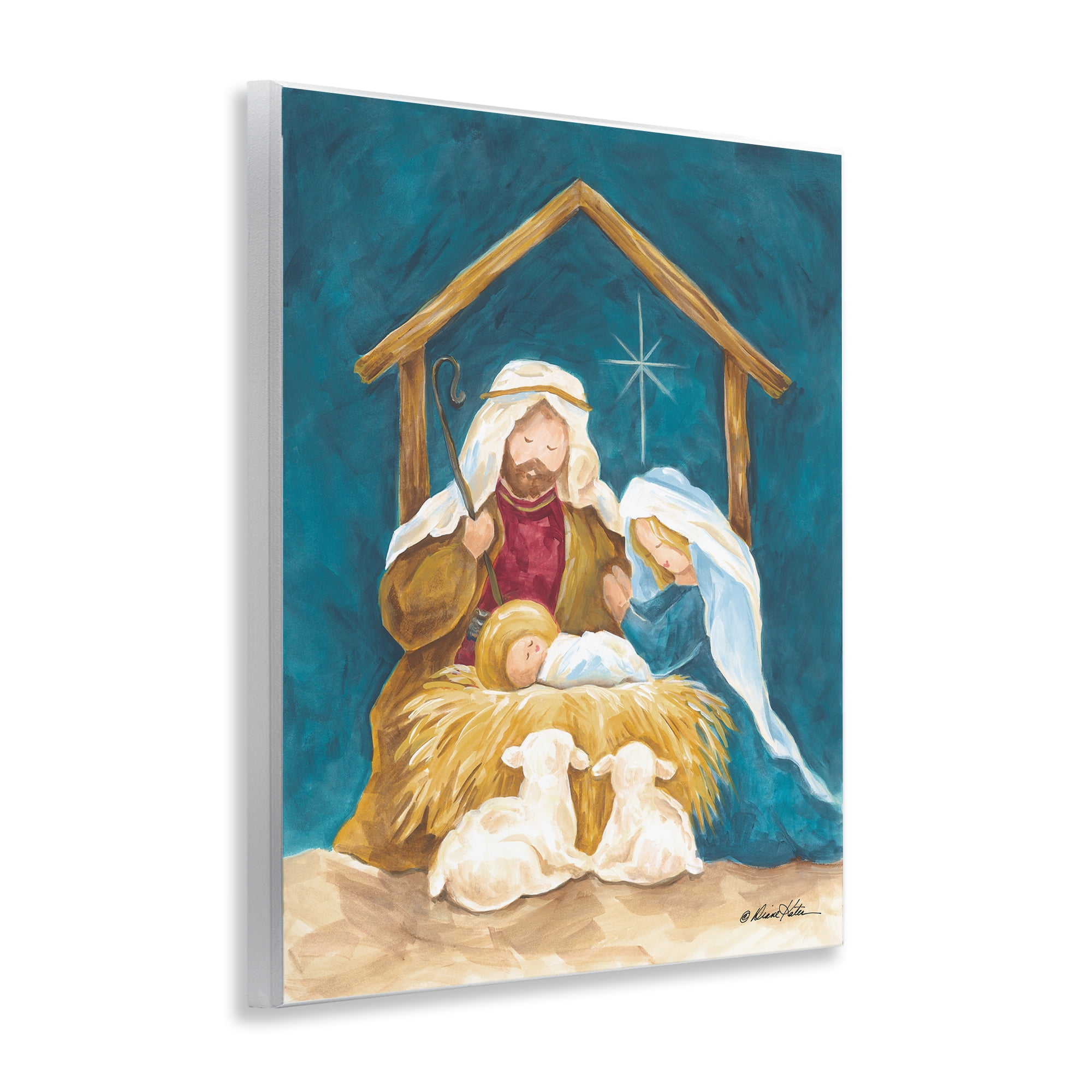 Comforting Nativity Painting Wall Plaque Art, design by Diane Kater
