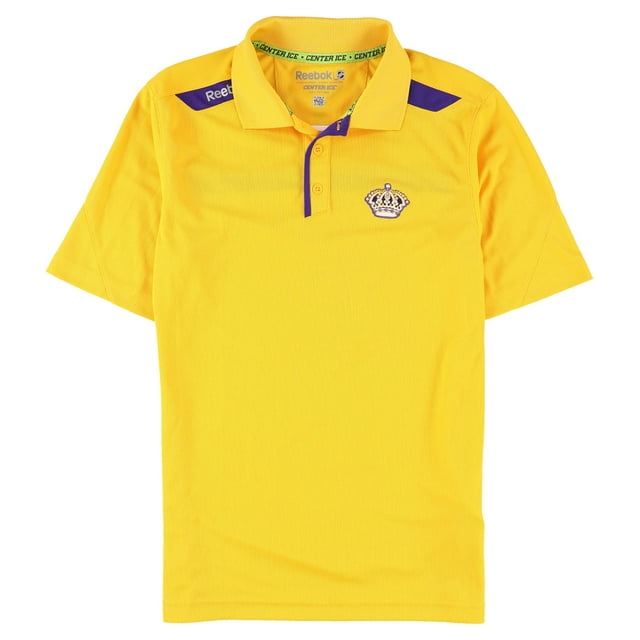 Reebok Polo de Rugby pour Hommes LA Kings, Jaune, Petit