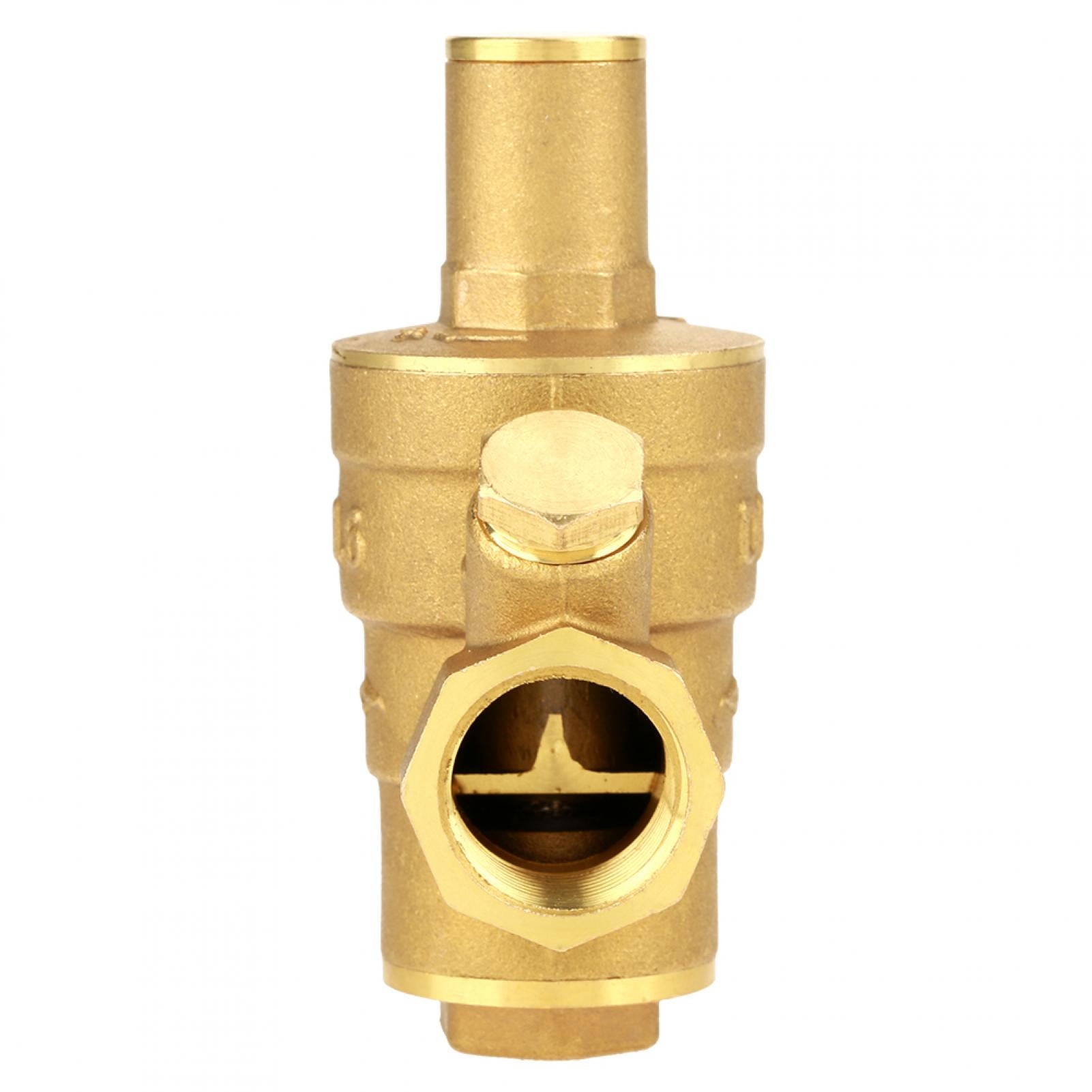 Water Pressure Regulator DN15 Brass Adjustable Pressure Reducer with Gauge Meter 