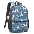 thumbnail image 2 of Spaniel and Bone Blue Pattern 17" School Backpacks for Teens,Waterproof Oxford Fabric,S-Shape Padded Straps for School,Travel,Hiking,Camping, 2 of 6