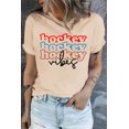 thumbnail image 1 of ABPHQTO Camiseta caqui con estampado gráfico de hockey para mujer, 1 of 5